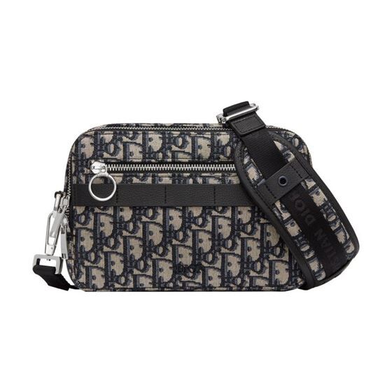 DIOR SAFARI MESSENGER BAG BEIGE AND BLACK DIOR OBLIQUE JACQUARD – DIO001
