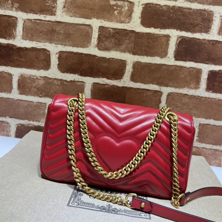 GUCCI GG MARMONT SMALL SHOULDER BAG RED LEATHER – GB62