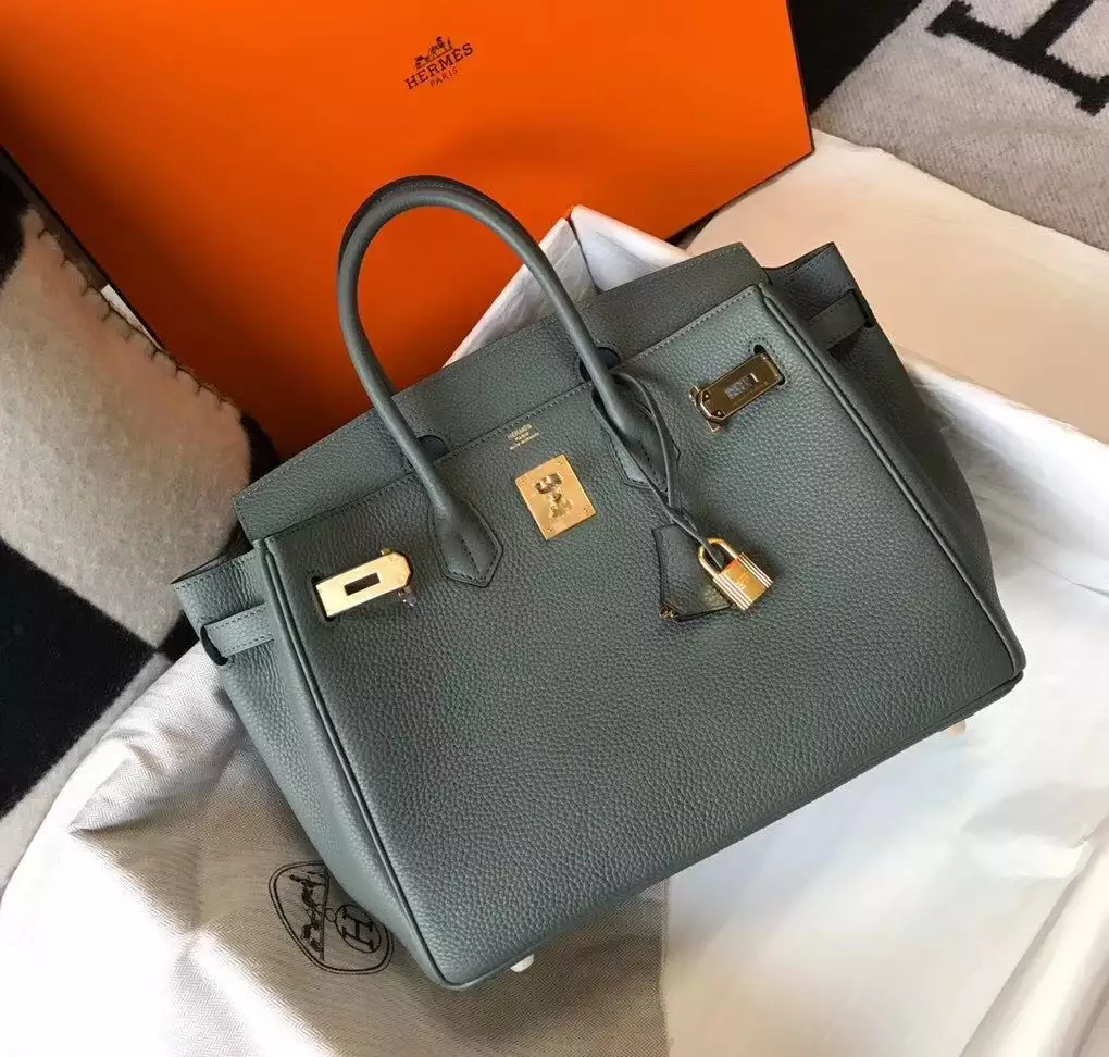 Hermes Birkin 30cm Bag In Vert Amande Clemence Leather GHW – HW021