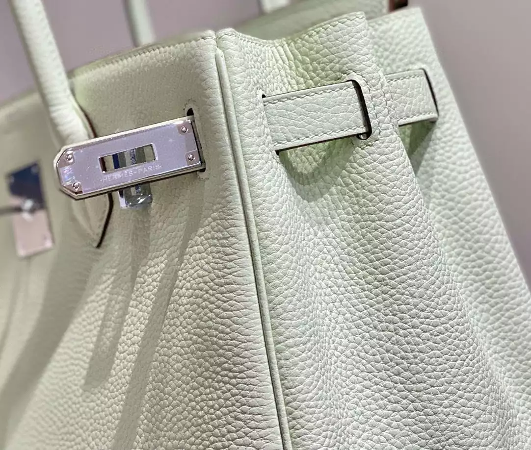 Hermes Birkin 30cm Bag In Blue Brume Clemence Leather GHW – HW018