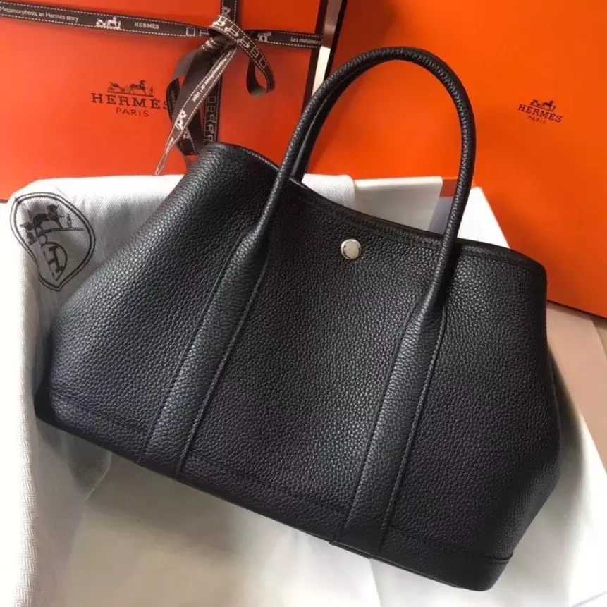 Hermes Garden Party 30 Bag In Black Taurillon Leather – HW083