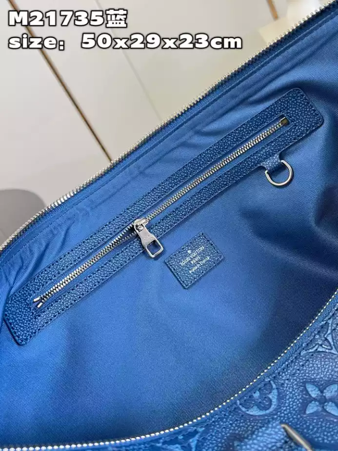 KEEPALL BANDOULIERE 50 DUFFLE BAG IN BLUE – LW360