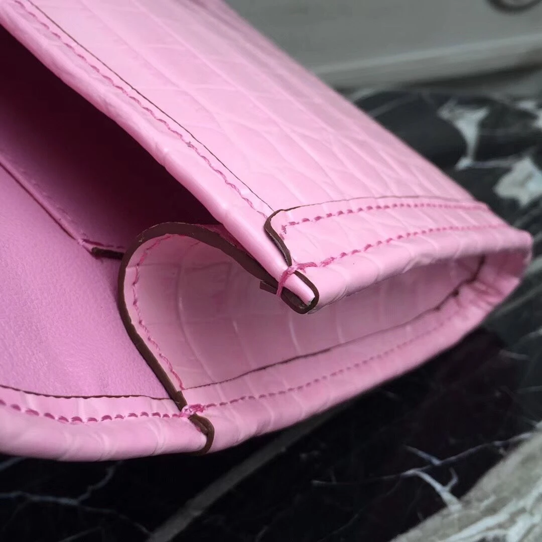 Hermes Jige Elan 29 Clutch In Pink Crocodile Leather – HW111
