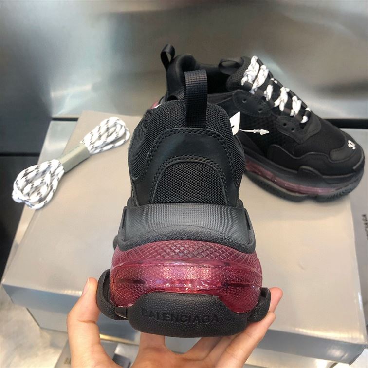 BALENCIAGA TRIPLE S BLACK RED CLEAR SOLE – BLA012