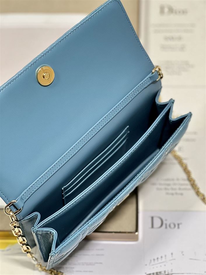 DIOR MISS DIOR MINI BAG BLUE CANNAGE LAMBSKIN – DOB051