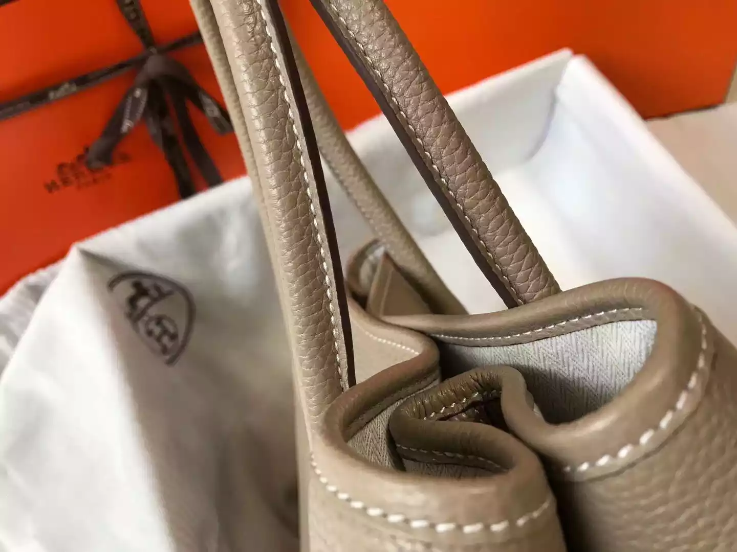 Hermes Garden Party 30 Bag In Grey Taurillon Leather – HW080