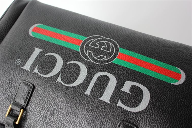 GUCCI RETRO LOGO PRINT LEATHER DUFFLE BAG – BG039