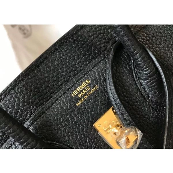 Hermes Birkin 25cm Bag In Black Clemence Leather GHW – HW010
