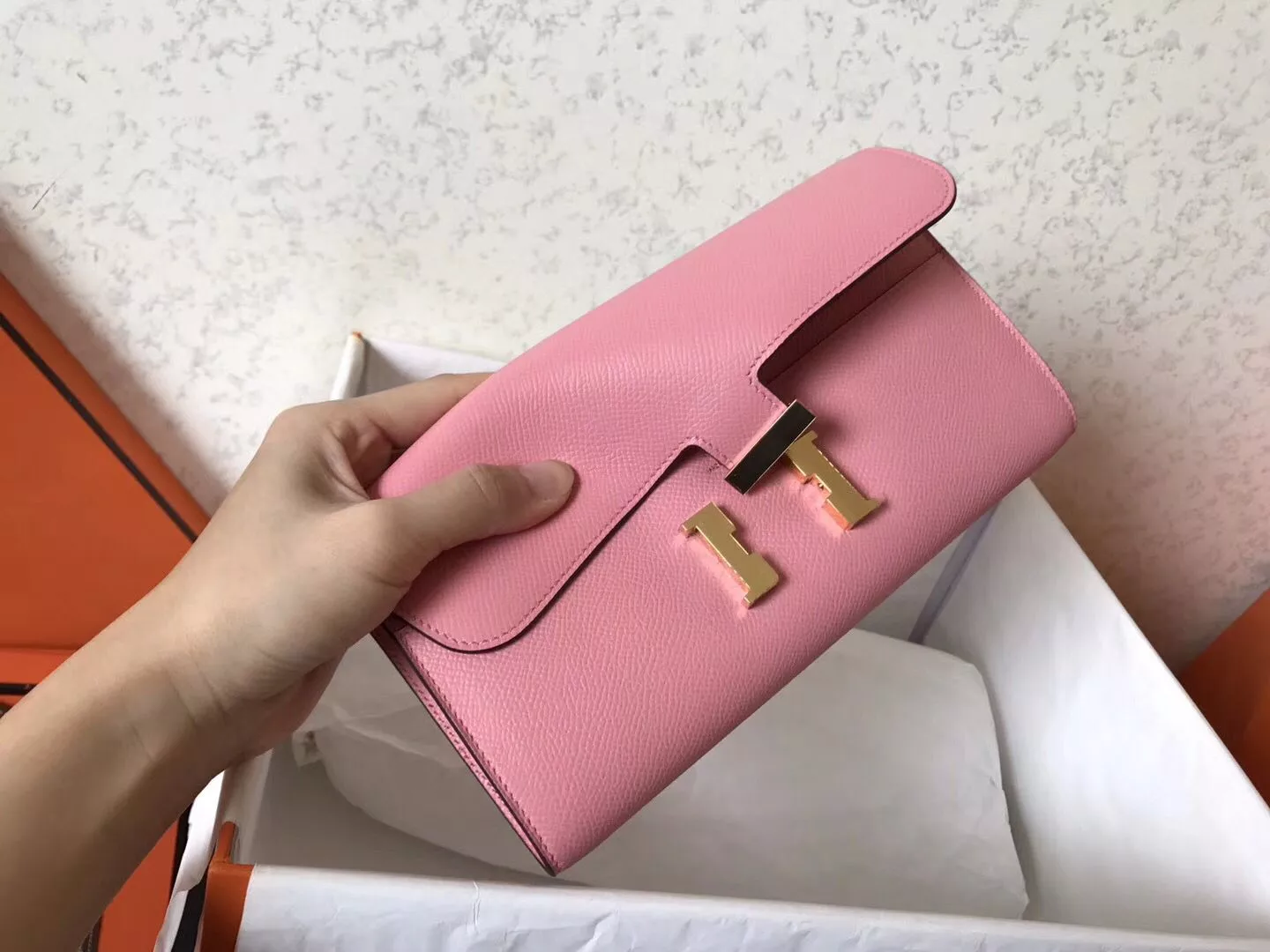 Hermes Constance Long Wallet In Pink Epsom Leather – HW187