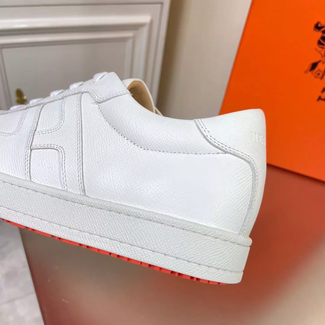 Hermes Boomerang Sneakers In White Epsom Leather – HM055