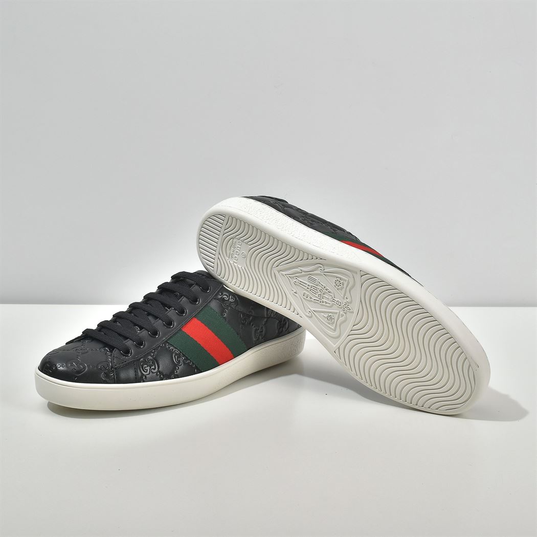 GUCCI ACE SIGNATURE SNEAKER BLACK – GCC028