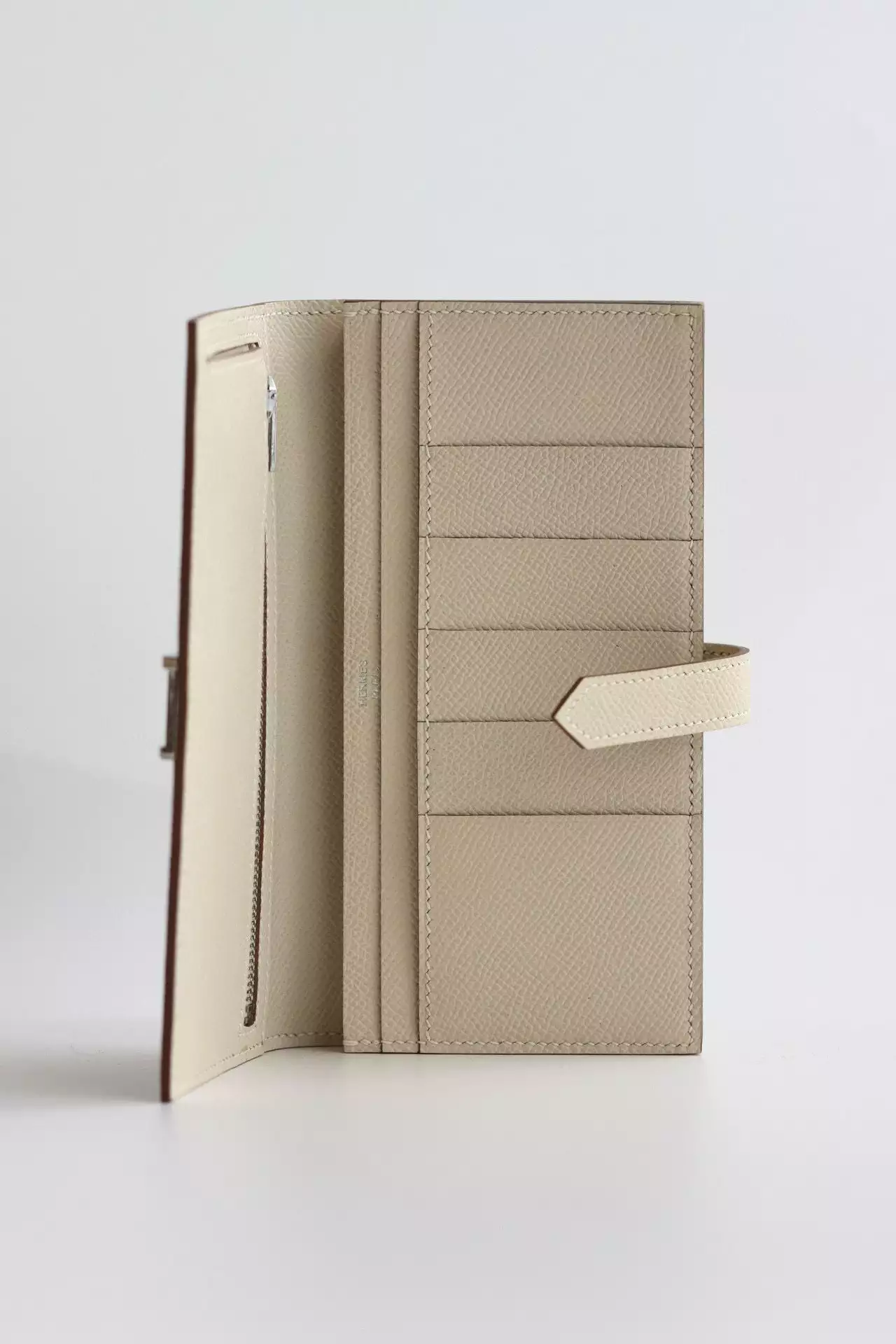 Hermes Bearn Long Handmade Wallet in Craie Epsom Calfskin – HW155