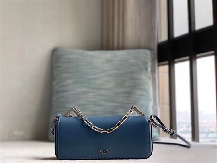 FENDI FIRST SIGHT BLUE LEATHER MINI BAG – F032