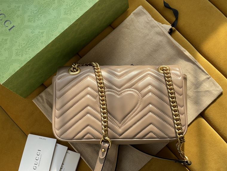 GUCCI GG MARMONT SMALL SHOULDER BAG IN BROWN LEATHER – GB60