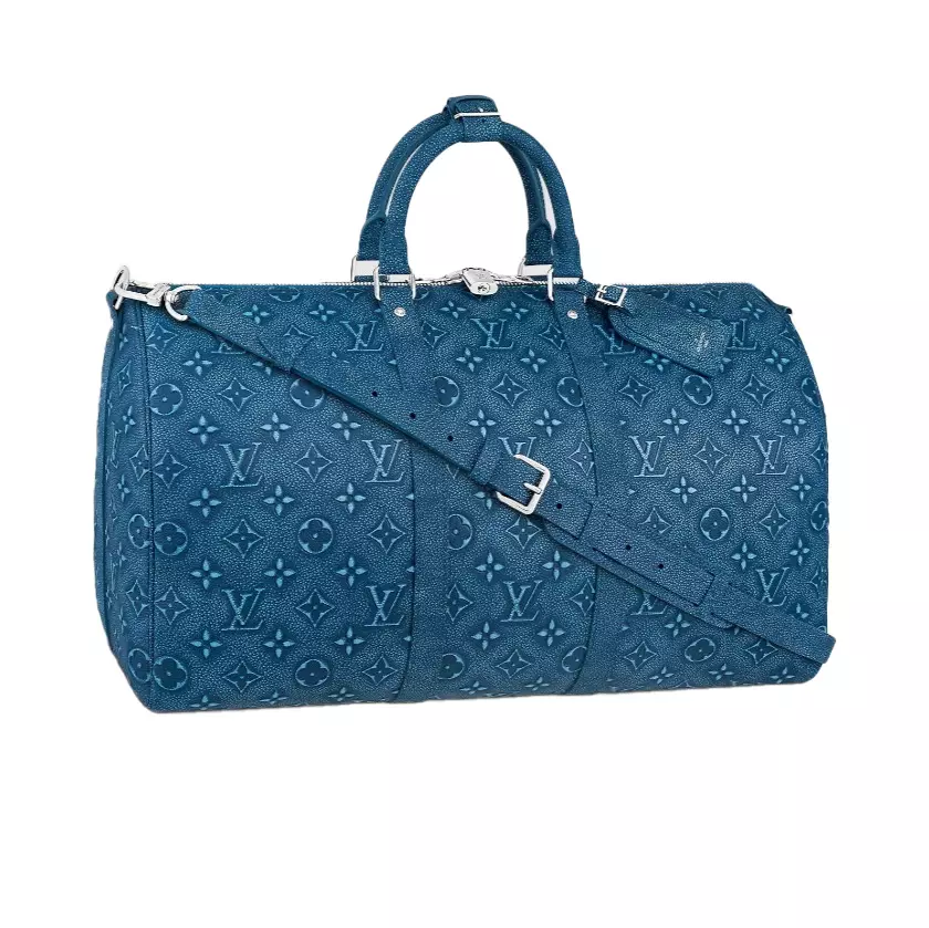 KEEPALL BANDOULIERE 50 DUFFLE BAG IN BLUE – LW360