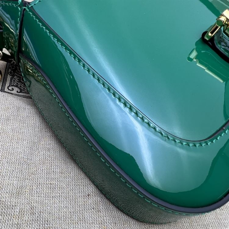 GUCCI JACKIE 1961 MINI SHOULDER BAG WITH GREEN PATENT LEATHER – GB76