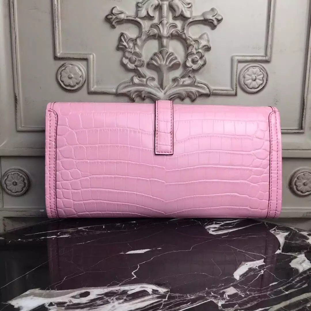 Hermes Jige Elan 29 Clutch In Pink Crocodile Leather – HW111