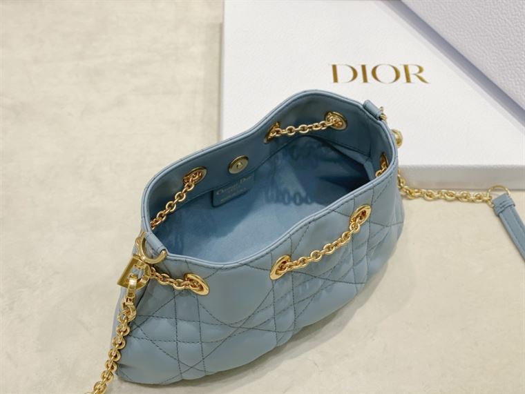 DIOR SMALL DIOR AMMI BAG BLUE SUPPLE MACROCANNAGE LAMBSKIN – DOB047