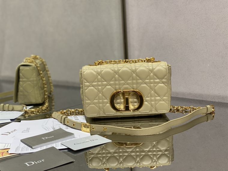 DIOR SMALL DIOR CARO BAG GOLD STONE SUPPLE CANNAGE CALFSKIN – DOB118