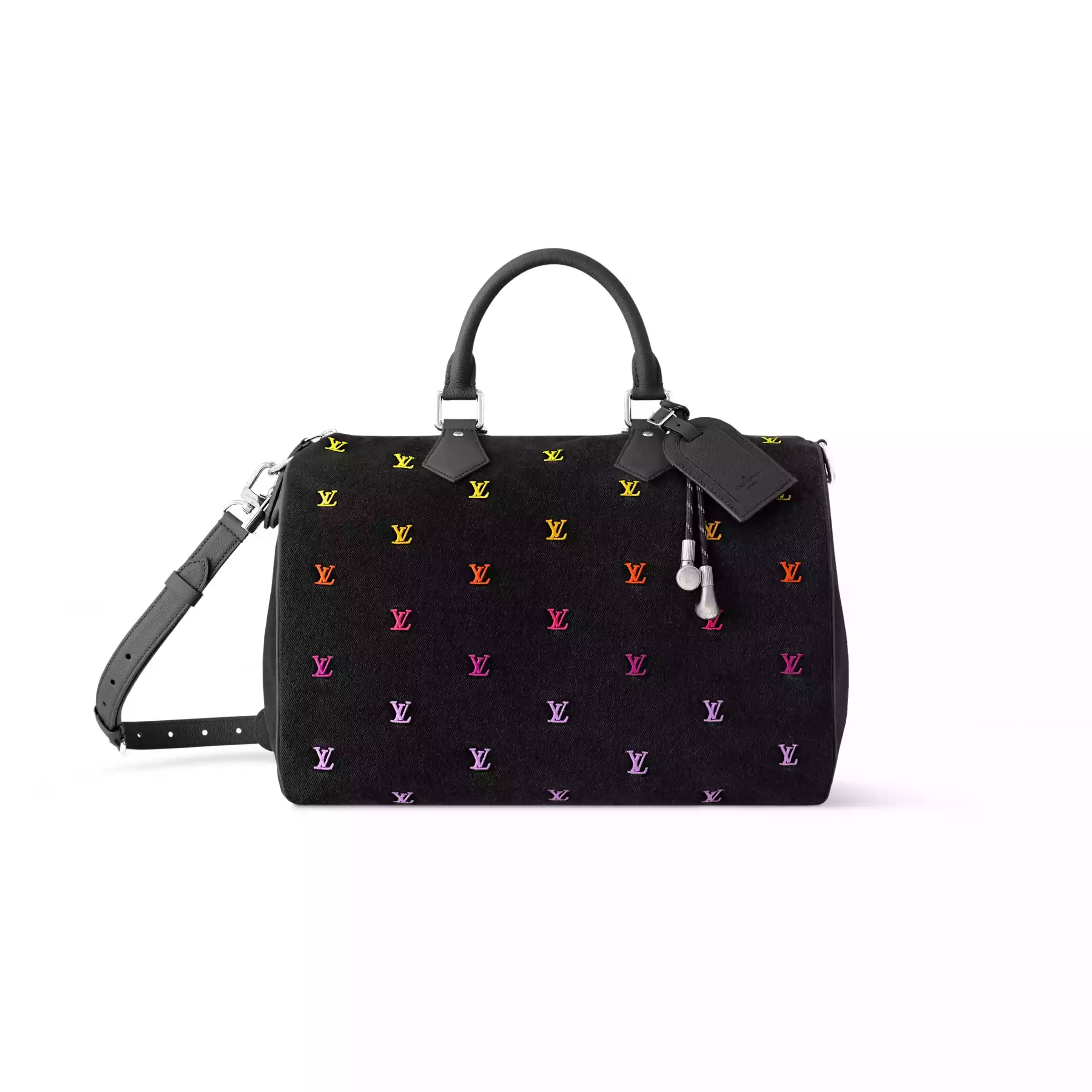 SPEEDY 40 BANDOULIERE GRADIENT ORANGE LV BLASON DENIM – LW300