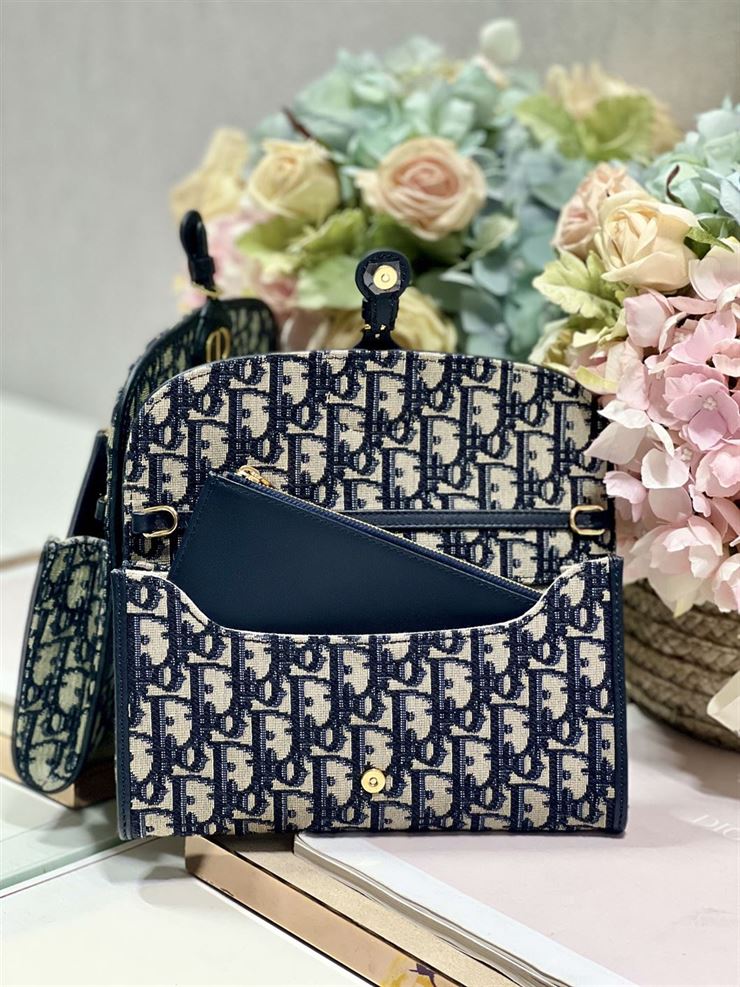 Dior Bobby East-West Pouch With Chain ‘Blue’ – DOB025