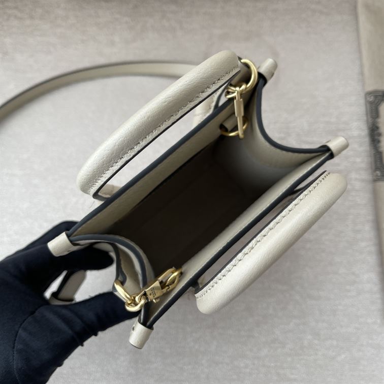 GUCCI MINI NOTE BAG WITH INTERLOCKING G BEIGE AND WHITE GG SUPREME CANVAS – GB35