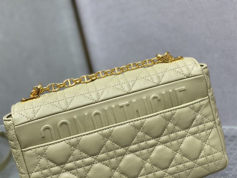 DIOR MEDIUM DIOR CARO BAG BEIGE SUPPLE CANNAGE CALFSKIN – DOB111