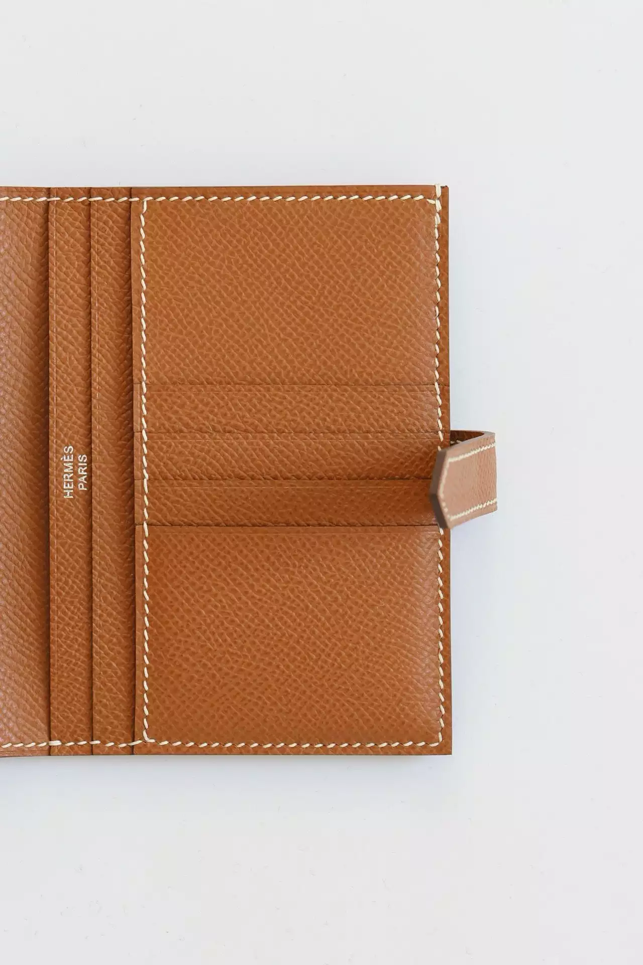 Hermes Bearn Compact Handmade Wallet in Gold Epsom Calfskin – HW152