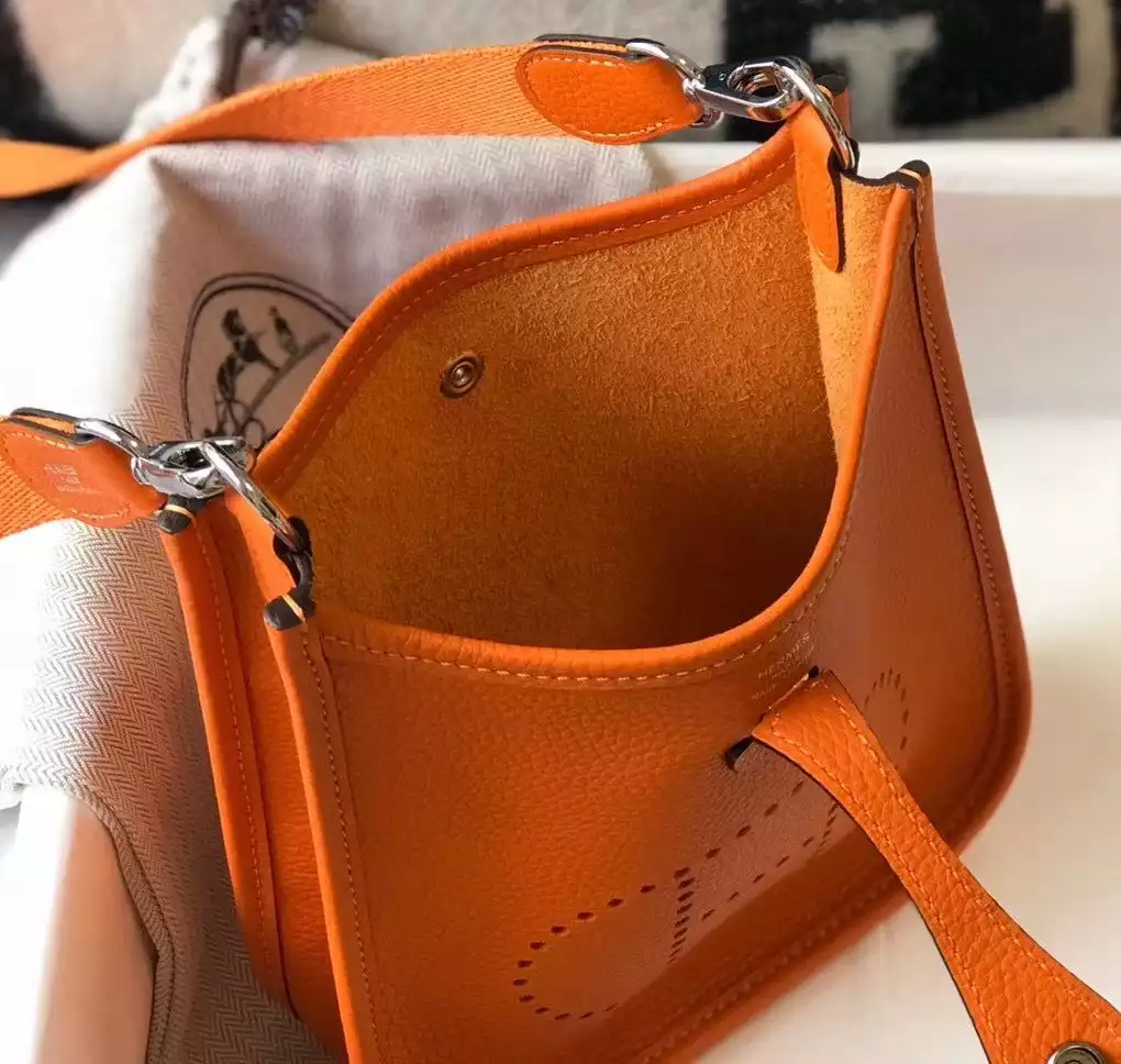 Hermes Evelyne III TPM Bag In Orange Clemence Leather – HW051
