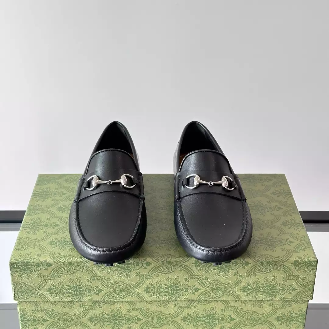 MEN’S DRIVER WITH HORSEBIT BLACK LEATHER – GL098