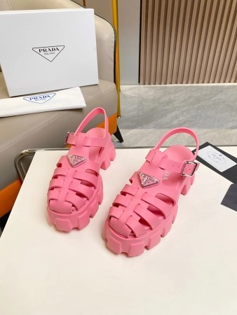 PRADA FOAM SANDALS IN PINK RUBBER – PSD005
