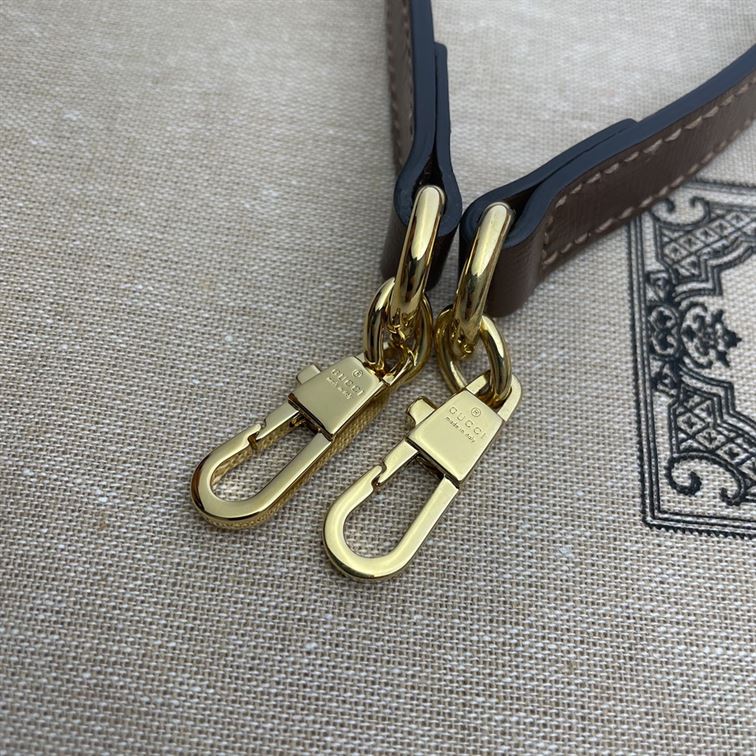 GUCCI MINI NOTE BAG WITH INTERLOCKING G BEIGE AND EBONY GG SUPREME CANVAS – GB37