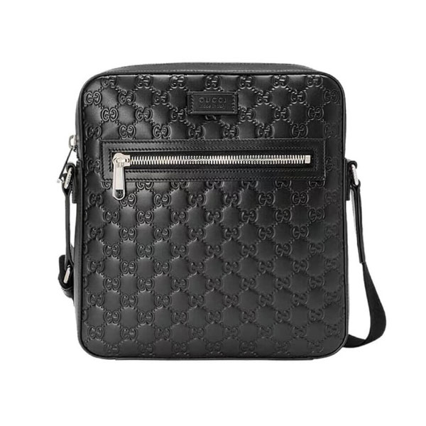 GUCCI SIGNATURE LEATHER FLAT MESSENGER – BG044