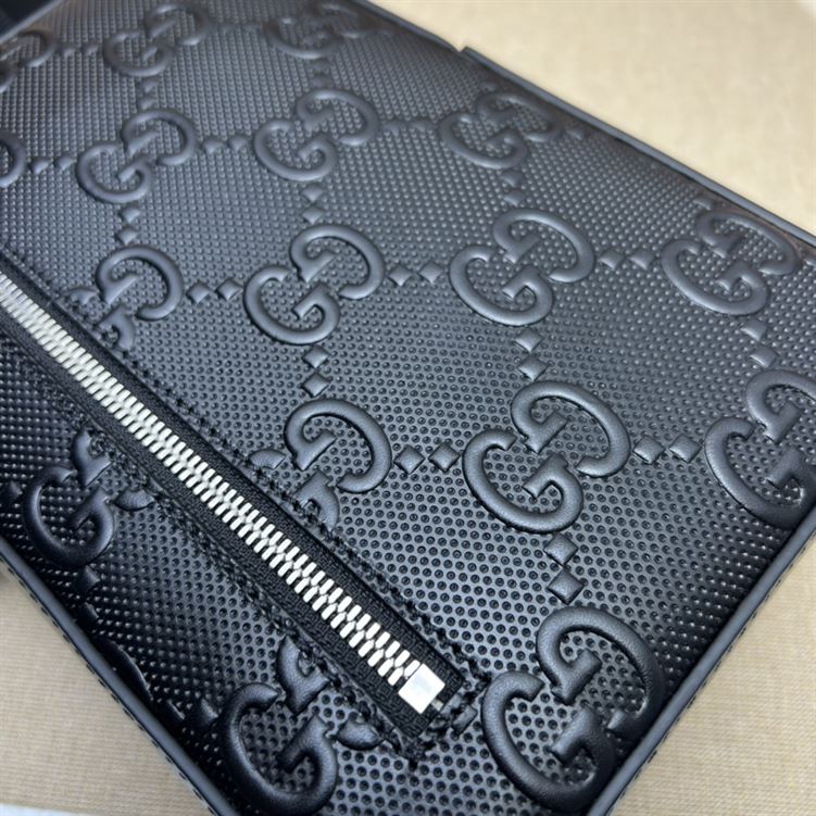 GUCCI GG EMBOSSED SLING BACKPACK BLACK LEATHER – BG018