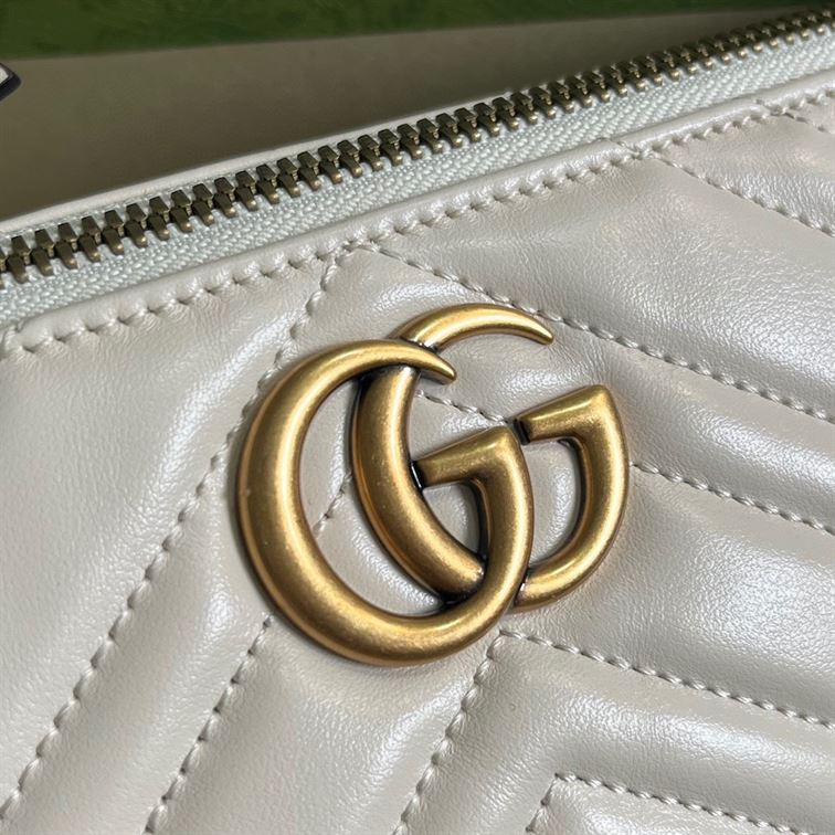 GUCCI MARMONT SHOULDER BAG IN WHITE LEATHER – GB14
