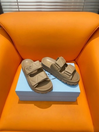 PRADA WOMEN’S SANDALS IN BEIGE PADDED NAPPA LEATHER – PSD024