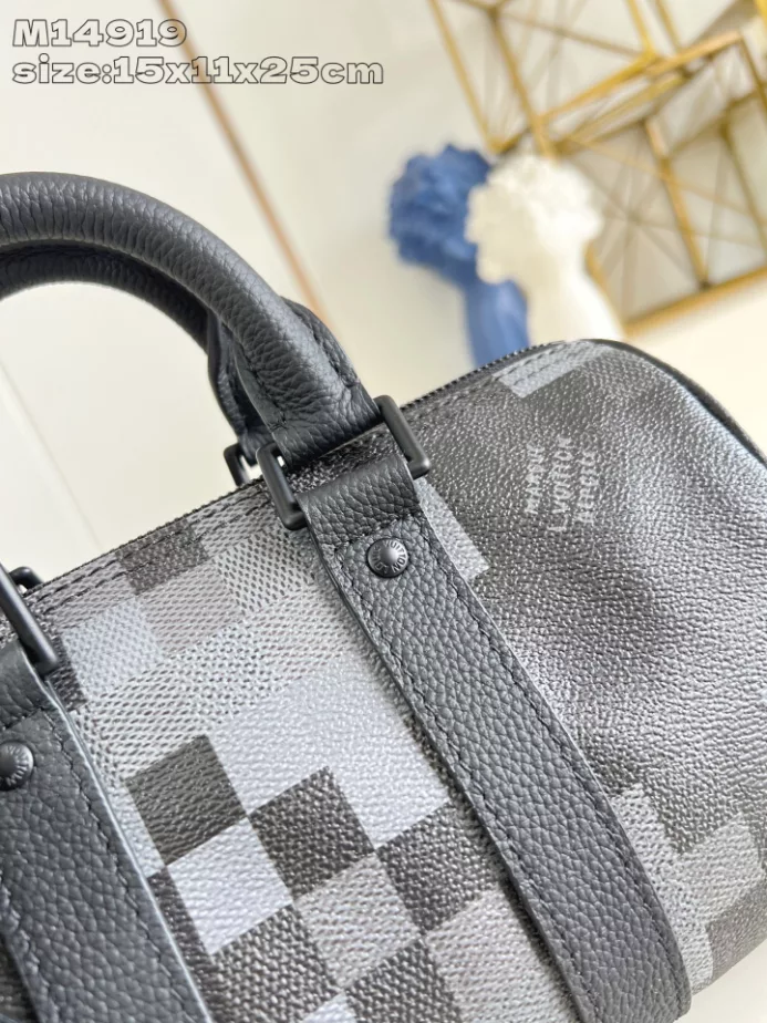 KEEPALL BANDOULIERE 25 BAG BLACK DAMOFLAGE BLACK CANVAS M14919 – LW413