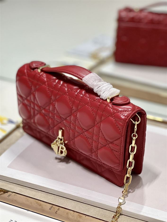 DIOR MISS DIOR MINI BAG RED CANNAGE LAMBSKIN – DOB052