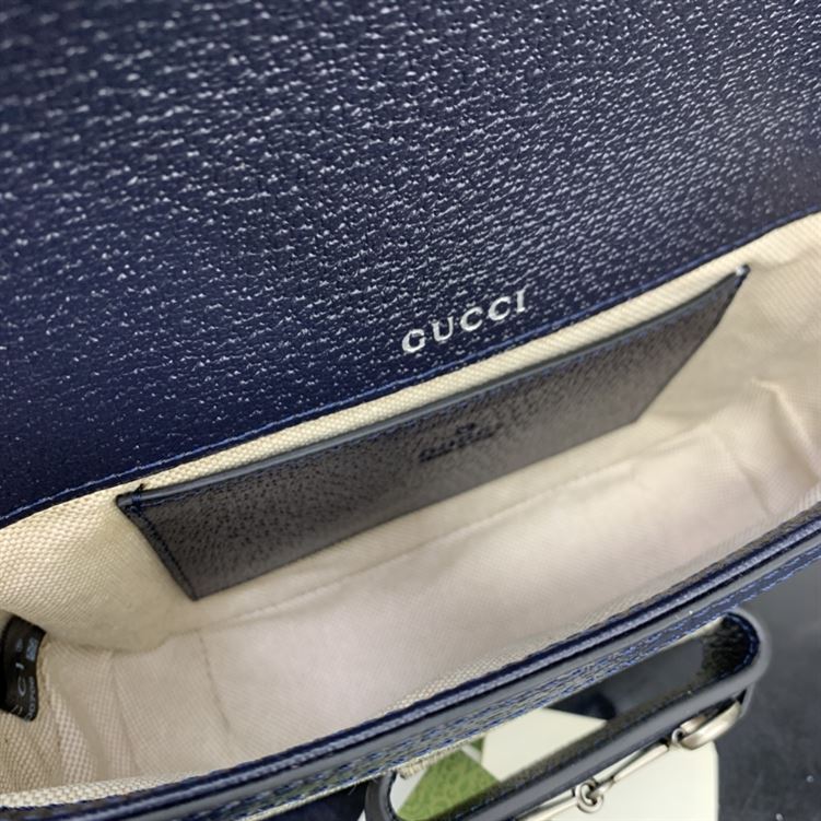 GUCCI HORSEBIT 1955 MINI BAG IN BEIGE AND BLUE GG SUPREME CANVAS – GB11