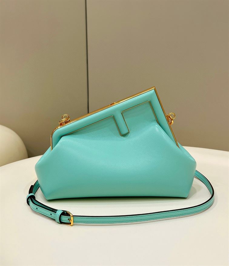 FENDI FIRST SMALL TURQUOISE LEATHER BAG – F047