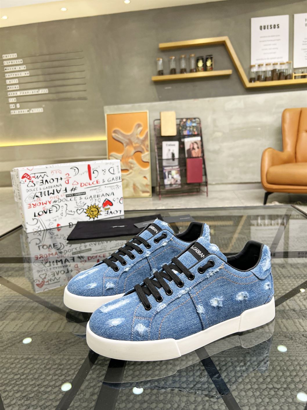 DOLCE & GABBANA DENIM PATCHWORK SNEAKERS – DG024