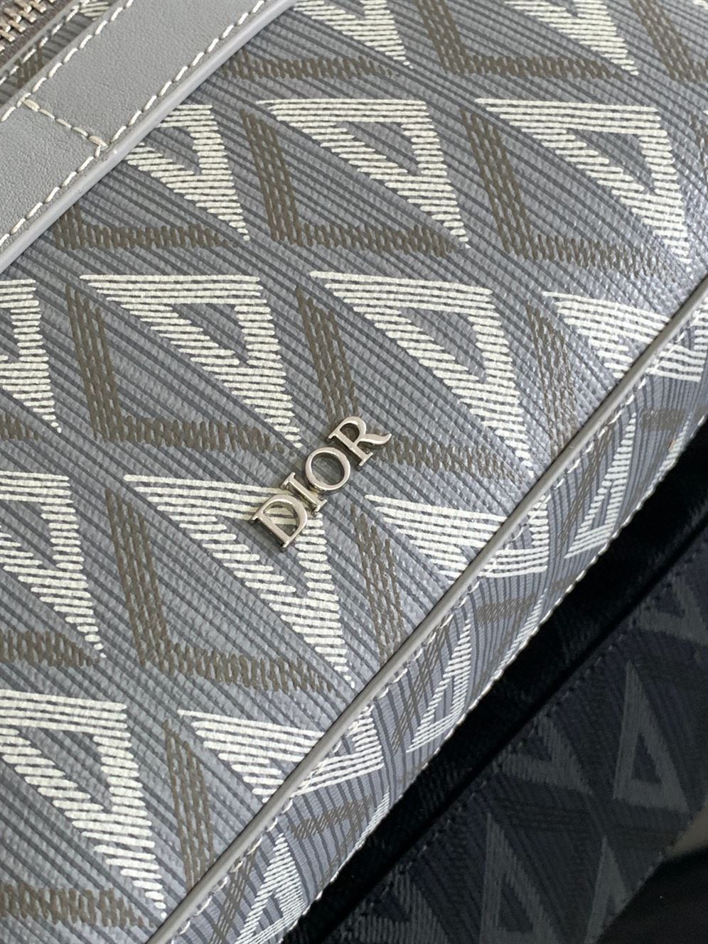 DIOR SAFARI BAG WITH STRAP GRAY CD DIAMOND CANVAS – DIO051