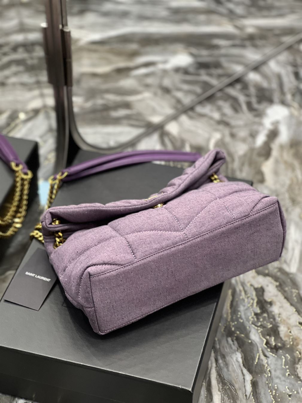 YSL SMALL PUFFER PURPLE BAG – YB057