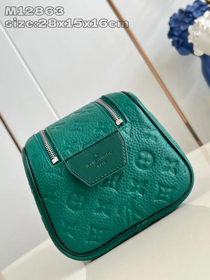 Louis Vuitton Dopp Kit Borneo Green Taurillon Monogram Cowhide Leather Bag – LW139