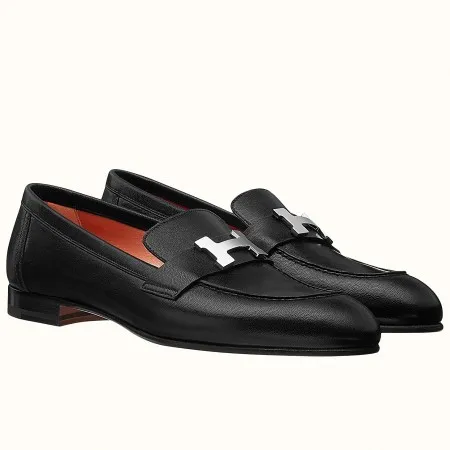 Hermes Women’s Paris Loafers In Black Goatskin – HM085