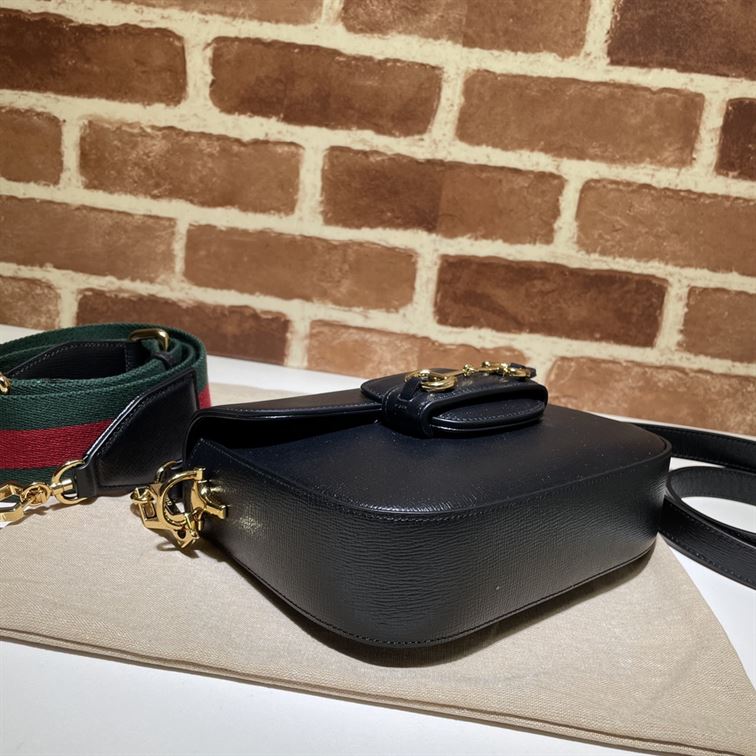 GUCCI HORSEBIT 1955 MINI BAG IN BLACK LEATHER – GB12