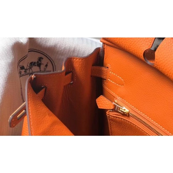 Hermes Birkin 25cm Bag In Orange Clemence Leather GHW – HW007