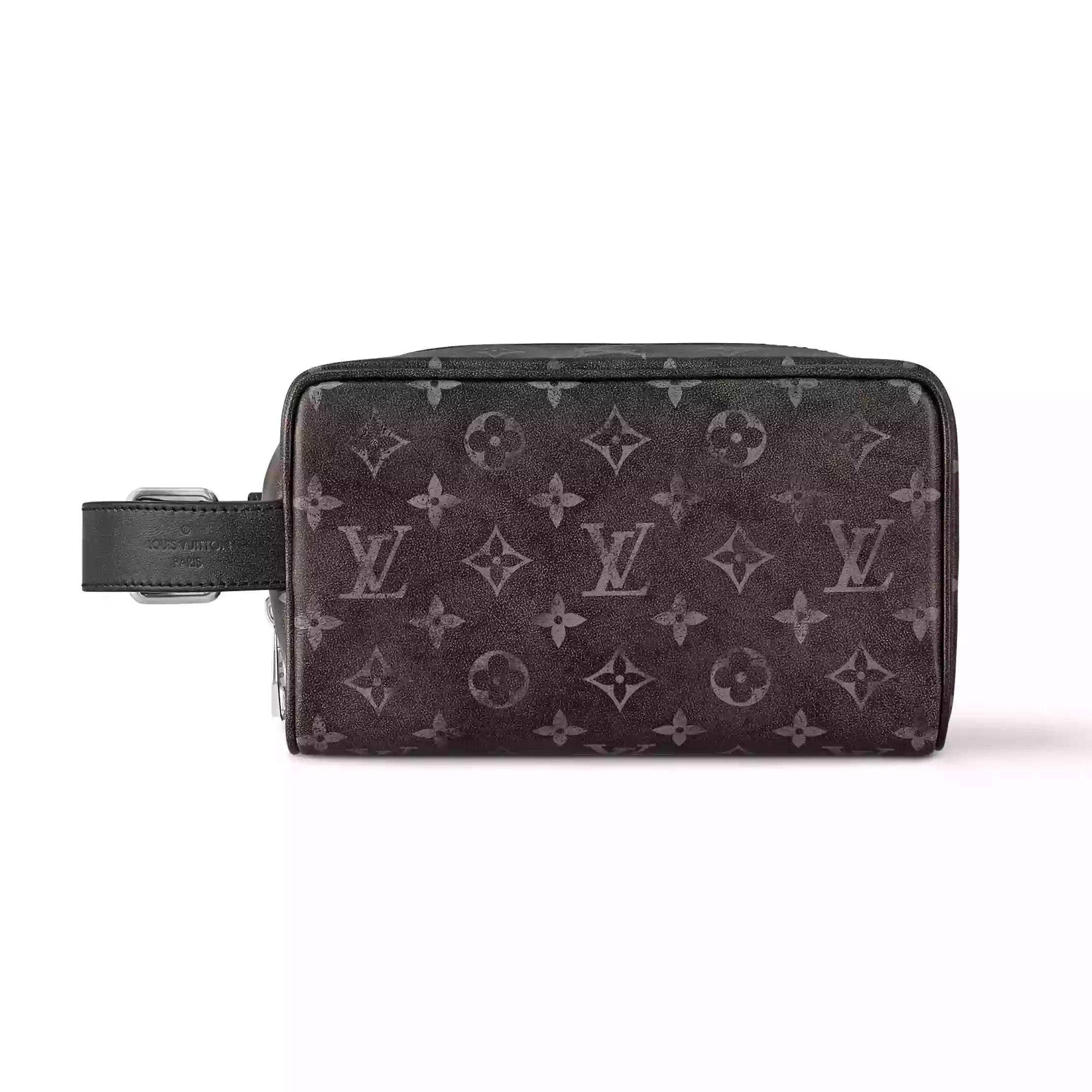 LOCKER DOPP KIT BLACK BRUSHED MONOGRAM COWHIDE LEATHER M11670 – LW399