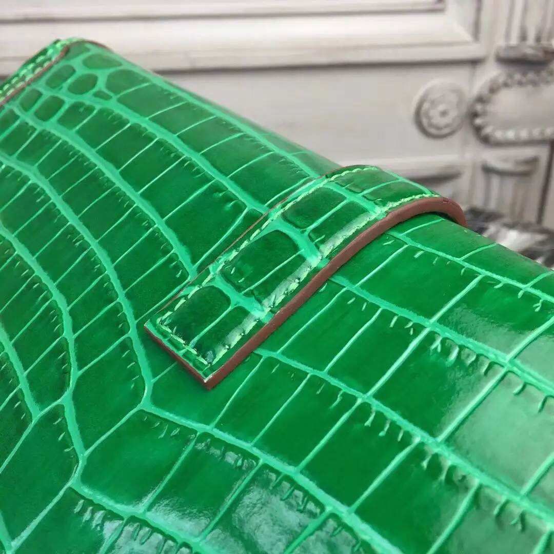 Hermes Jige Elan 29 Clutch In Bambou Crocodile Leather – HW108