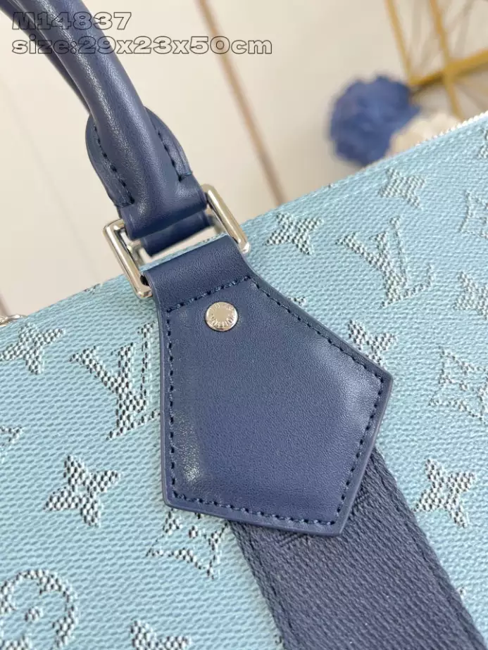 KEEPALL BANDOULIERE 50 BAG BLUE MONOGRAM CANVAS M14837 – LW354
